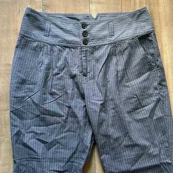 NEW Sundance Amelia Linen Blend Pinstripe Trouser Pants in Blue Gray Sz 12P - Picture 6 of 10
